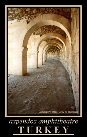 Arches at the top of Aspendos Amphetheatre